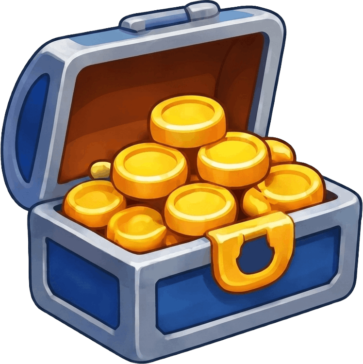 Treasure chest full of gold coins